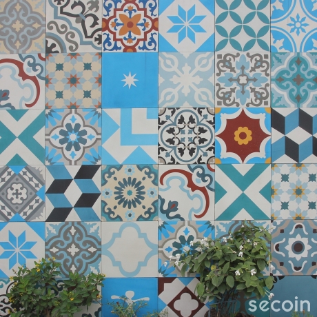 Patchwork - tông xanh dương